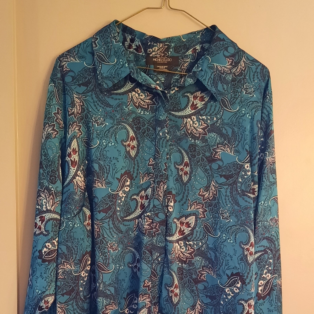 Michel Studio faux silk blouse